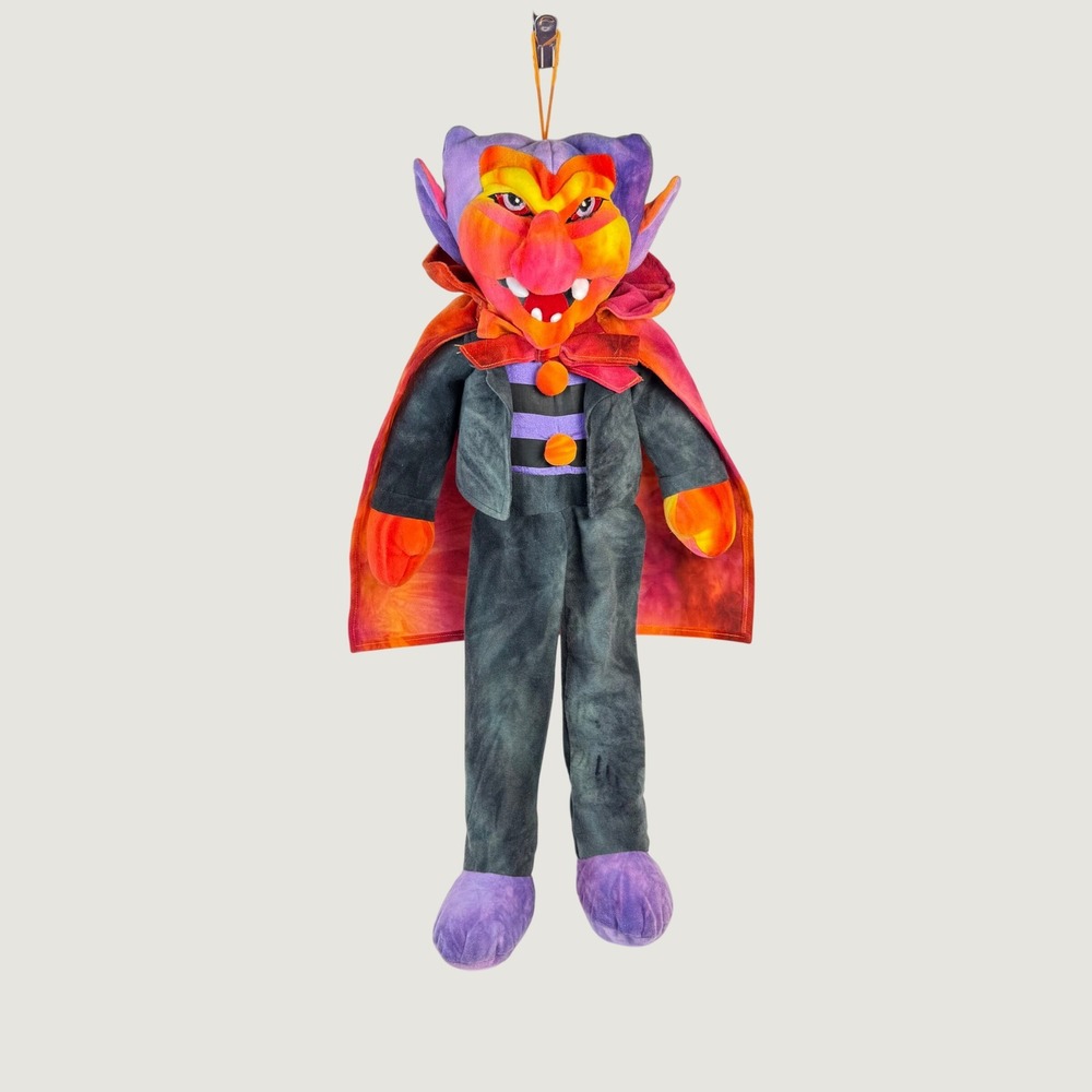 Vintage 90s Stuffins Tie Dye Vampire Plush 25 Inch Halloween Dracula Decor